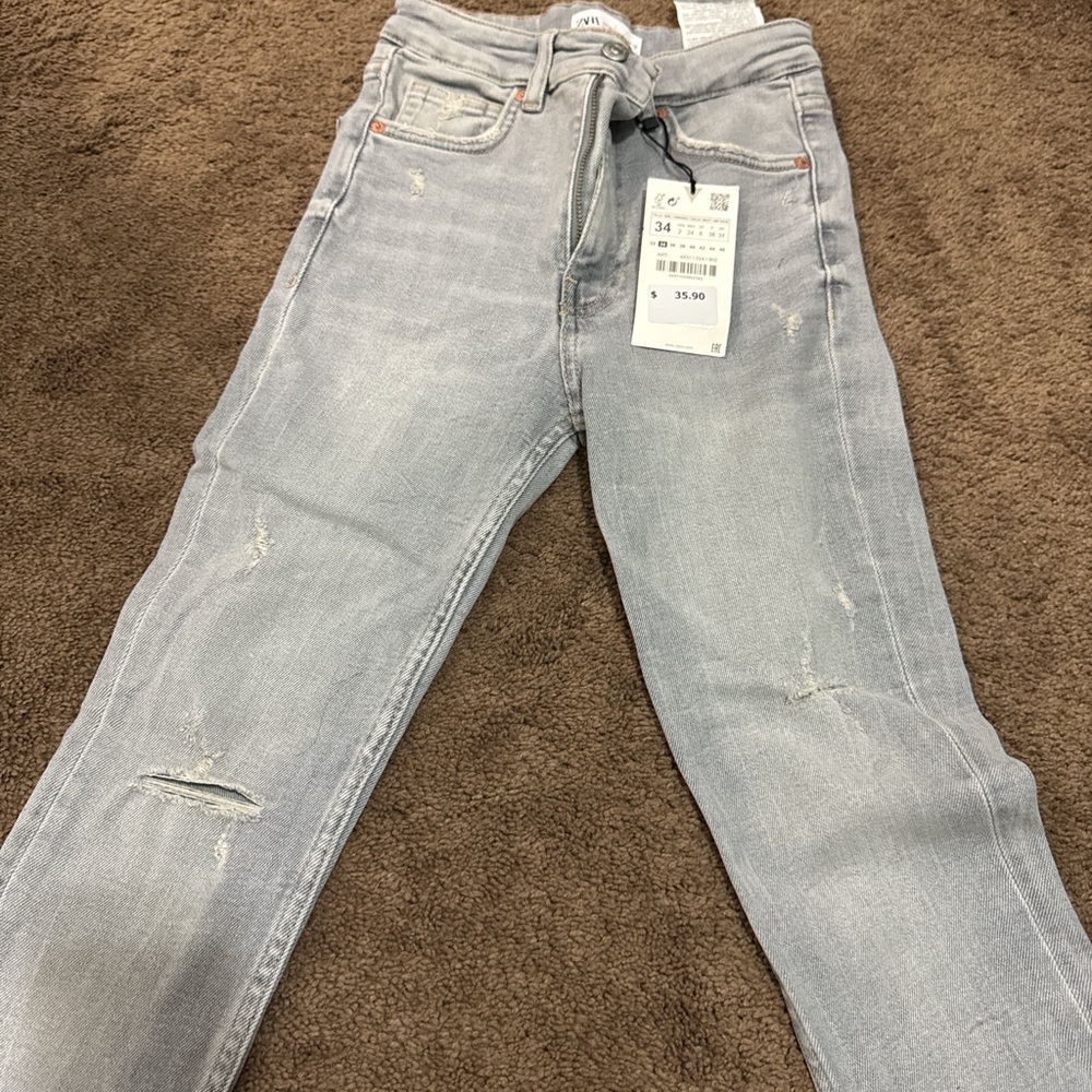 Zara Light Gray Skinny Jeans